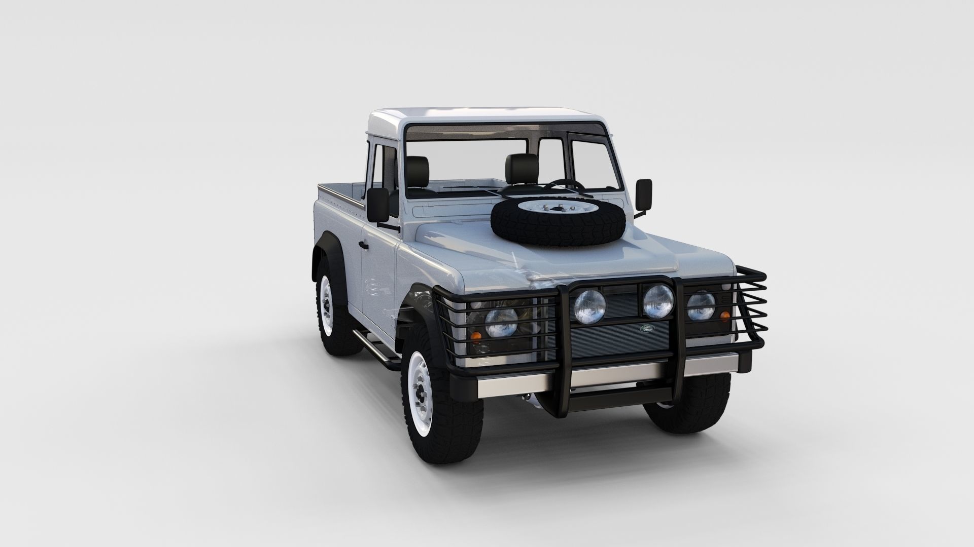Full Land Rover Defender 90 Pick Up Seethrough 3D model_19