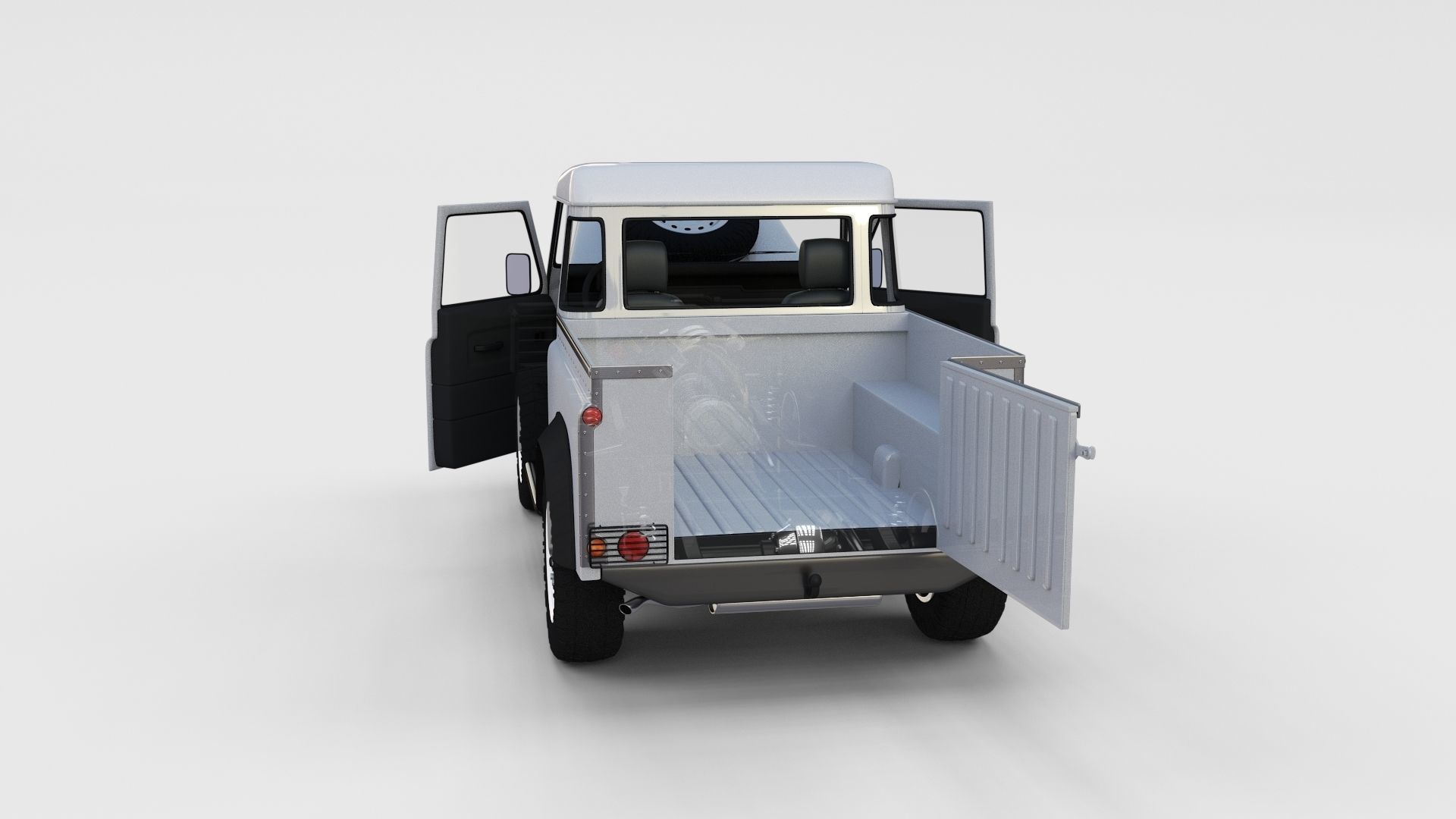Full Land Rover Defender 90 Pick Up Seethrough 3D model_47