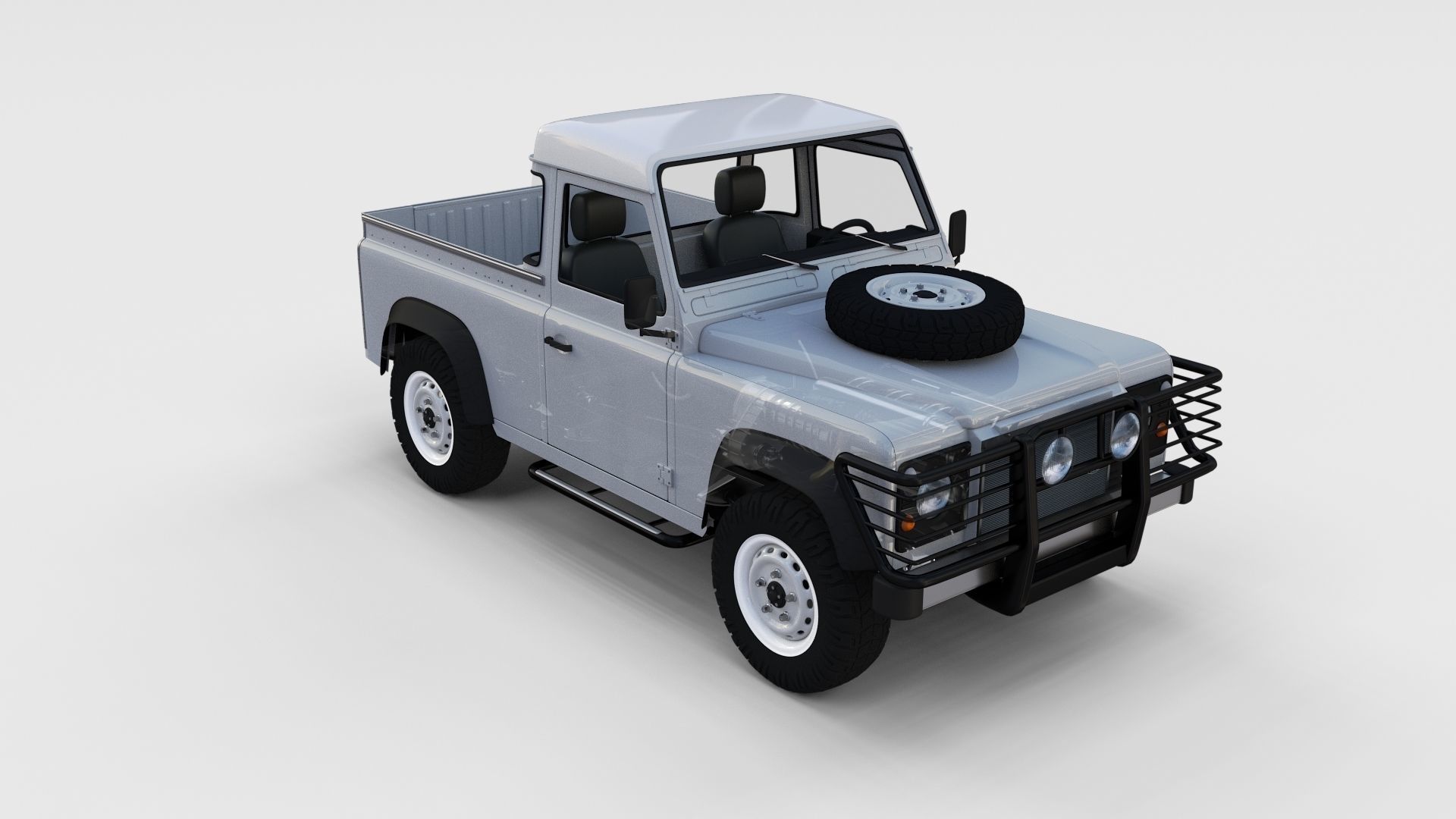 Full Land Rover Defender 90 Pick Up Seethrough 3D model_74
