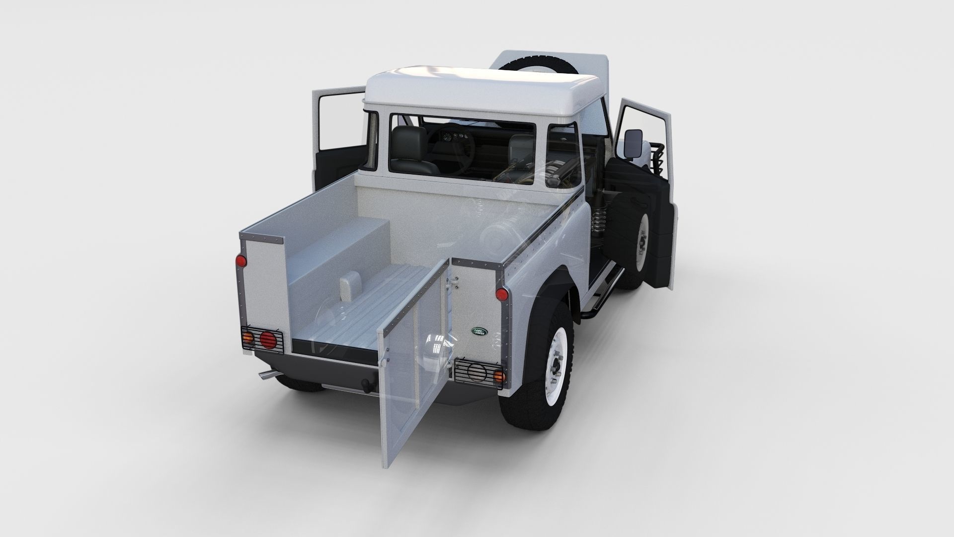 Full Land Rover Defender 90 Pick Up Seethrough 3D model_39