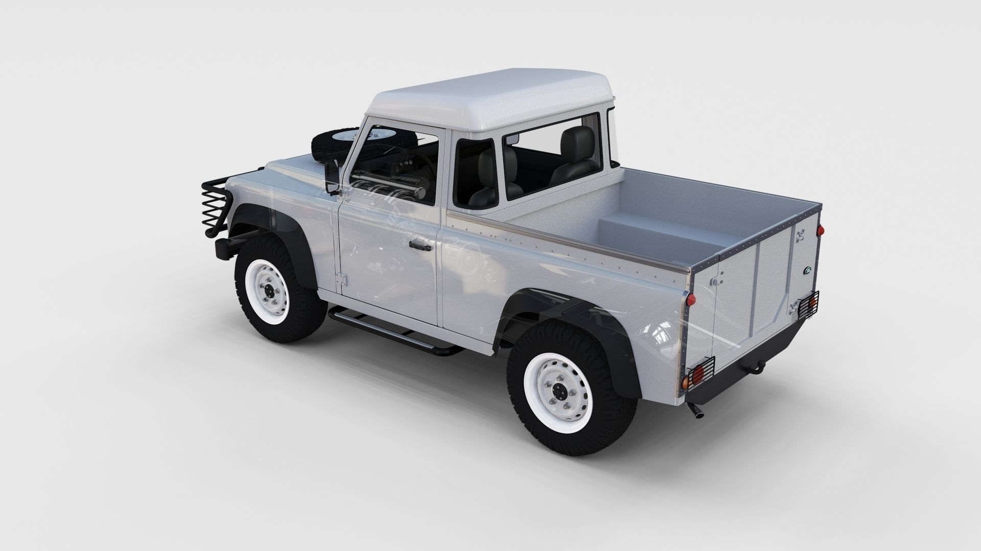 Full Land Rover Defender 90 Pick Up Seethrough 3D model_68