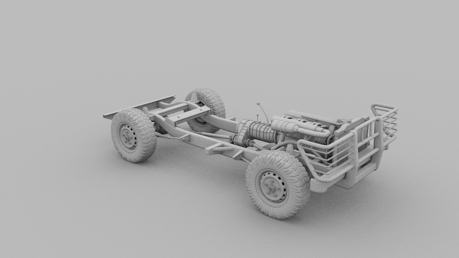 Full Land Rover Defender 90 Pick Up Seethrough 3D model_6