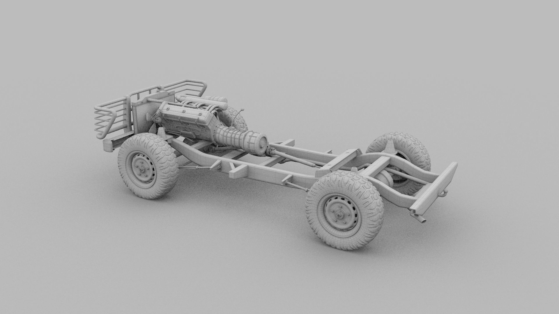 Full Land Rover Defender 90 Pick Up Seethrough 3D model_10