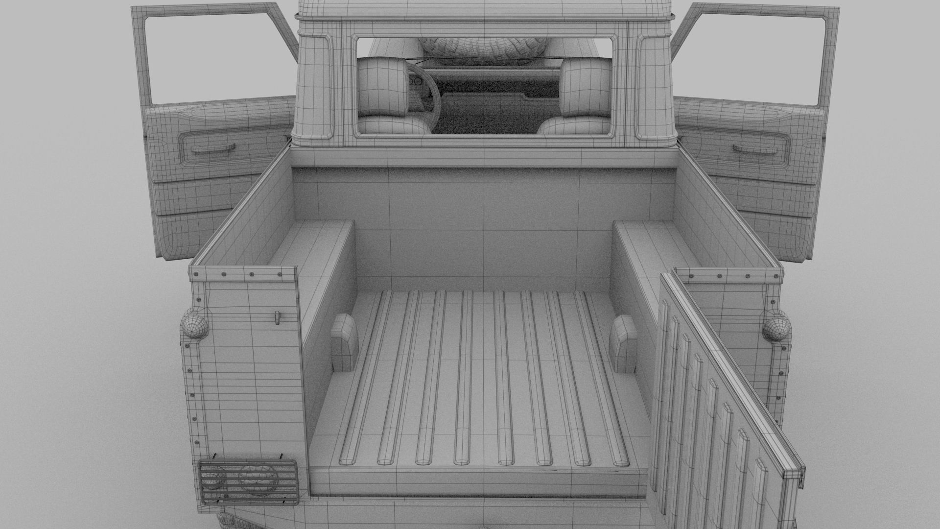 Full Land Rover Defender 90 Pick Up Seethrough 3D model_75