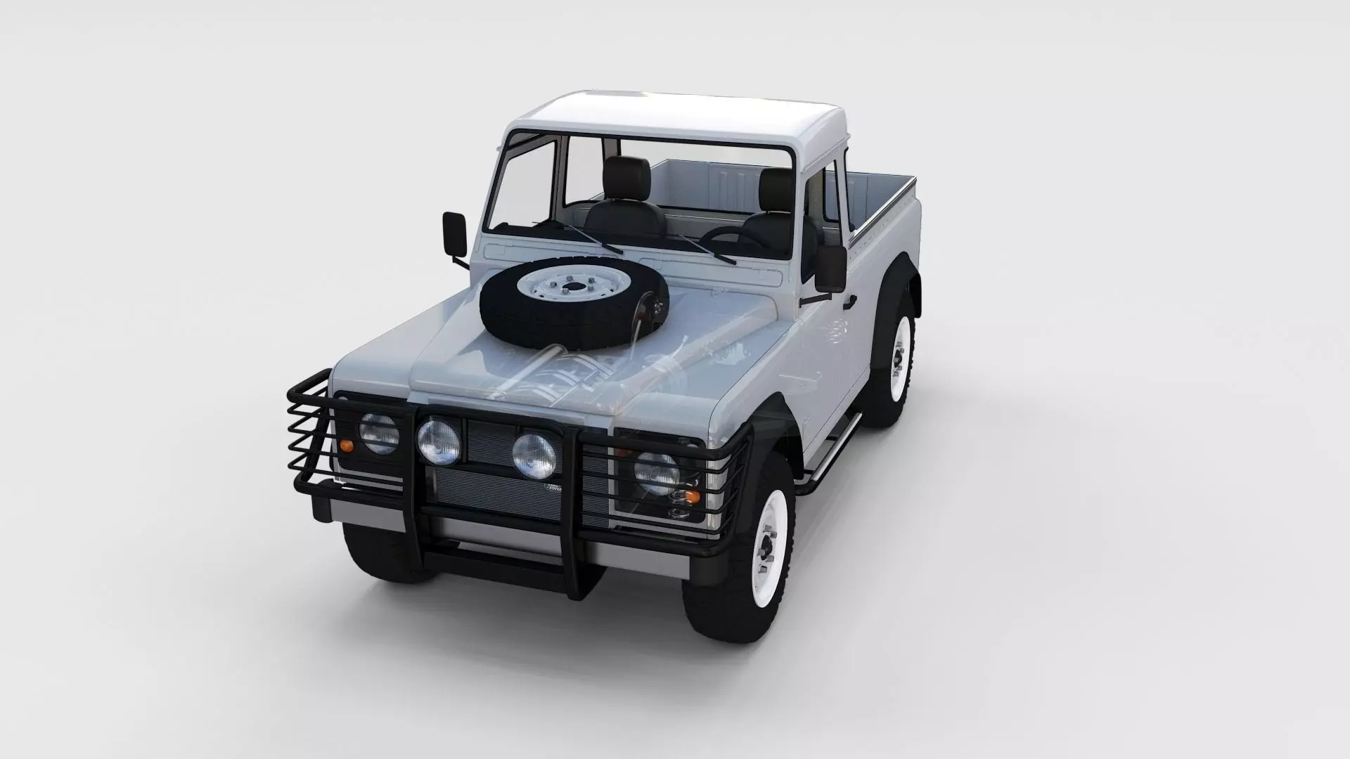 Full Land Rover Defender 90 Pick Up Seethrough 3D model_0