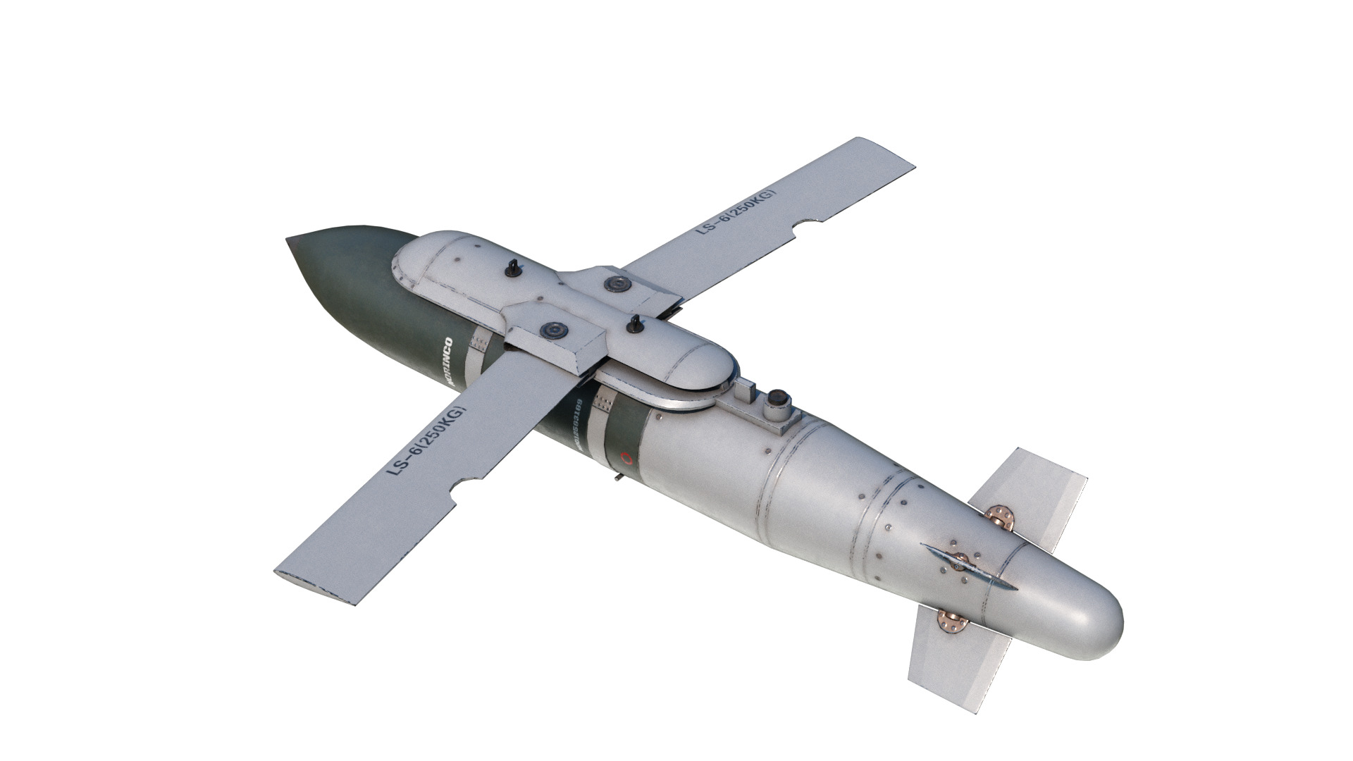 Chinese 250KG class LS-6 LS6 Glide Guided Bomb Low-poly 3D model_2