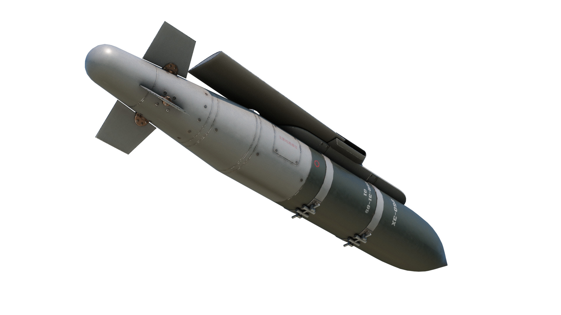 Chinese 250KG class LS-6 LS6 Glide Guided Bomb Low-poly 3D model_7