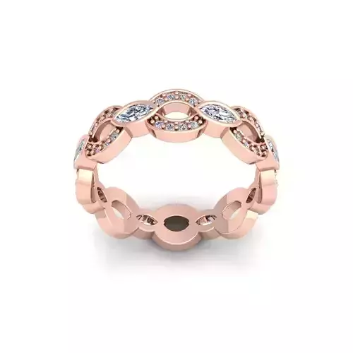 Fancy Band Diamond Ring 3d model and Render 