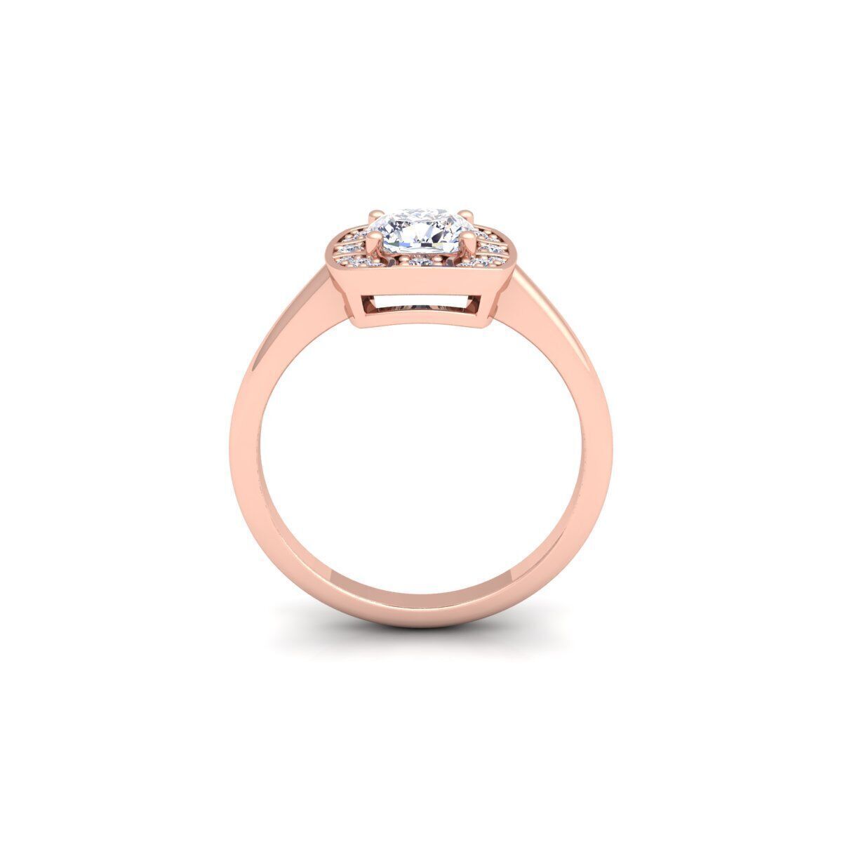 Cushion shape Diamond Ring 3d Model and Render 3D print model_4