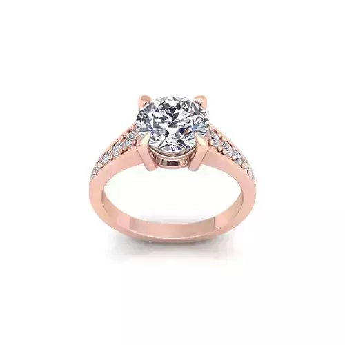 Big Stone Engagement Diamond Ring 3d Model and Render 