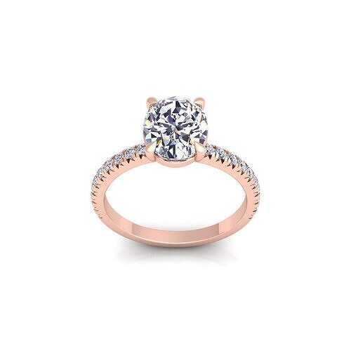 Oval Engagement Diamond Ring 3d Model and Render 3D print model