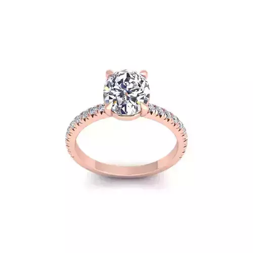 Oval Engagement Diamond Ring 3d Model and Render