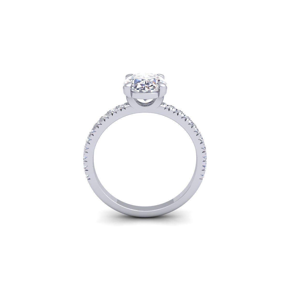 Oval Engagement Diamond Ring 3d Model and Render 3D print model_5