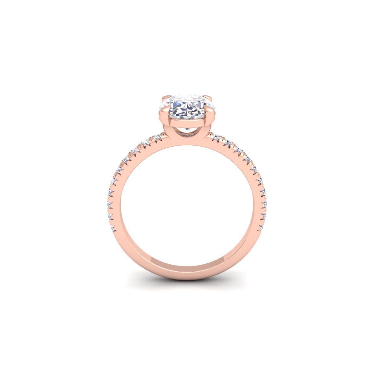 Oval Engagement Diamond Ring 3d Model and Render 3D print model_4