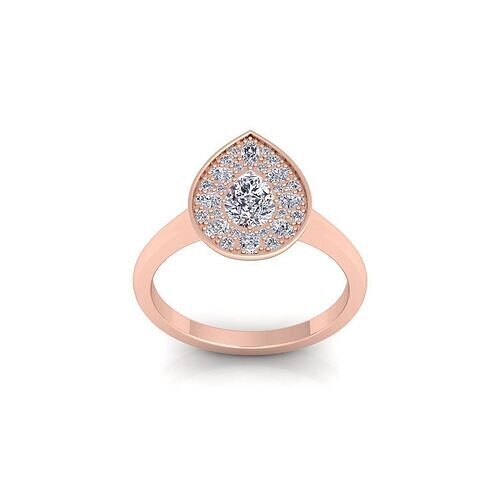 Pear Shape With small Stone Ring 3d Model and Render  3D print model