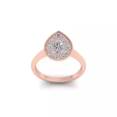 Pear Shape With small Stone Ring 3d Model and Render 