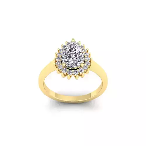 Pear Diana Diamond Ring 3d Model and Render 