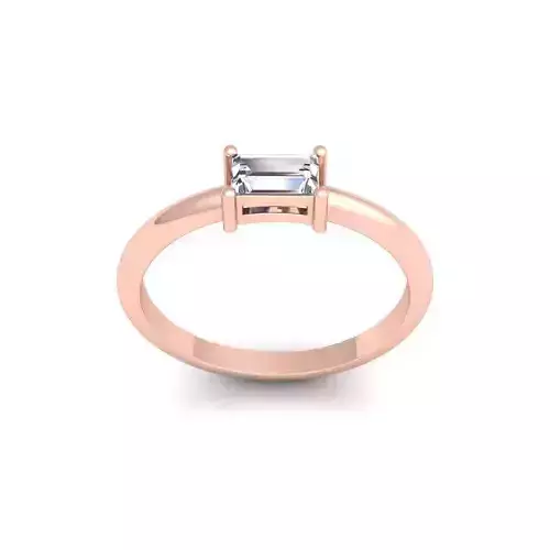 One Stone Band Ring 3d Model and Render 