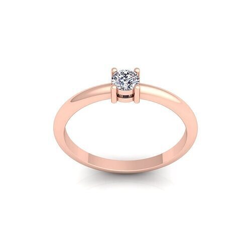 Round Diamond Ring 3d Model and Render  Free 3D print model