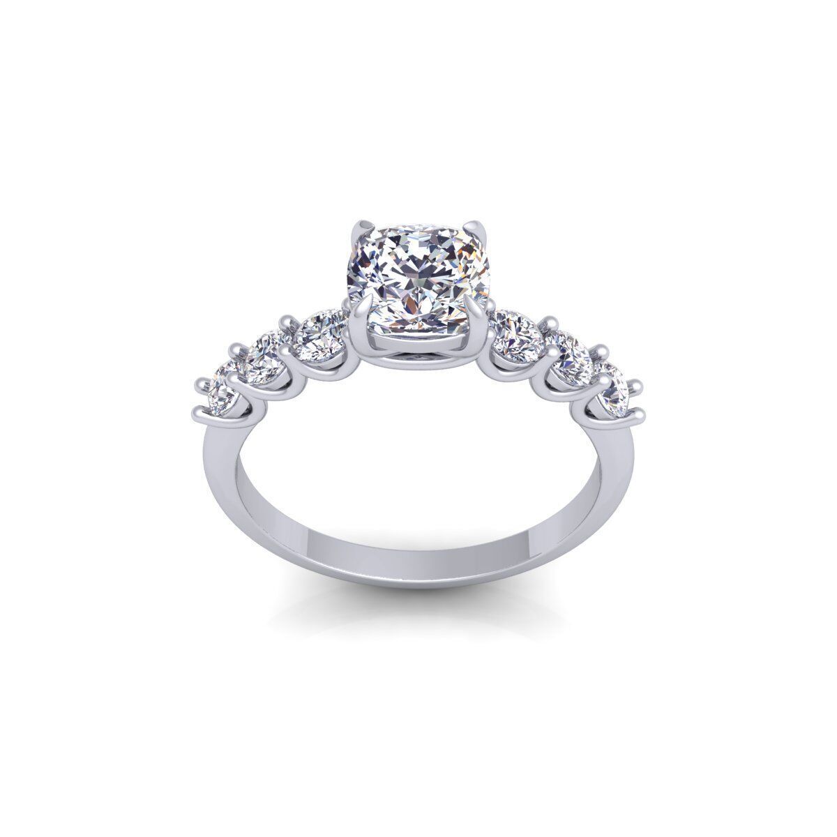 Round Engagement Diamond Ring 3d Model and Render  3D print model_2