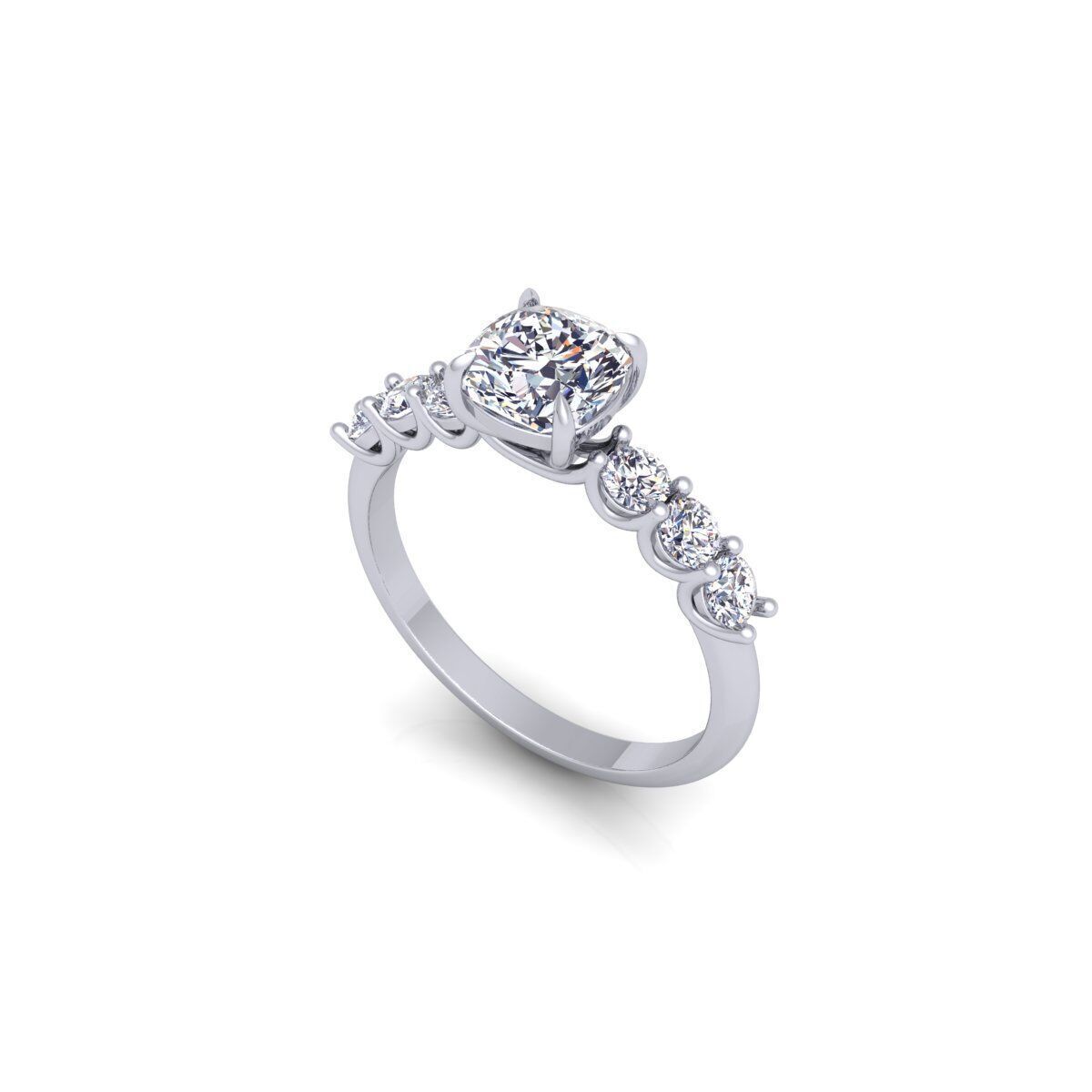 Round Engagement Diamond Ring 3d Model and Render  3D print model_11