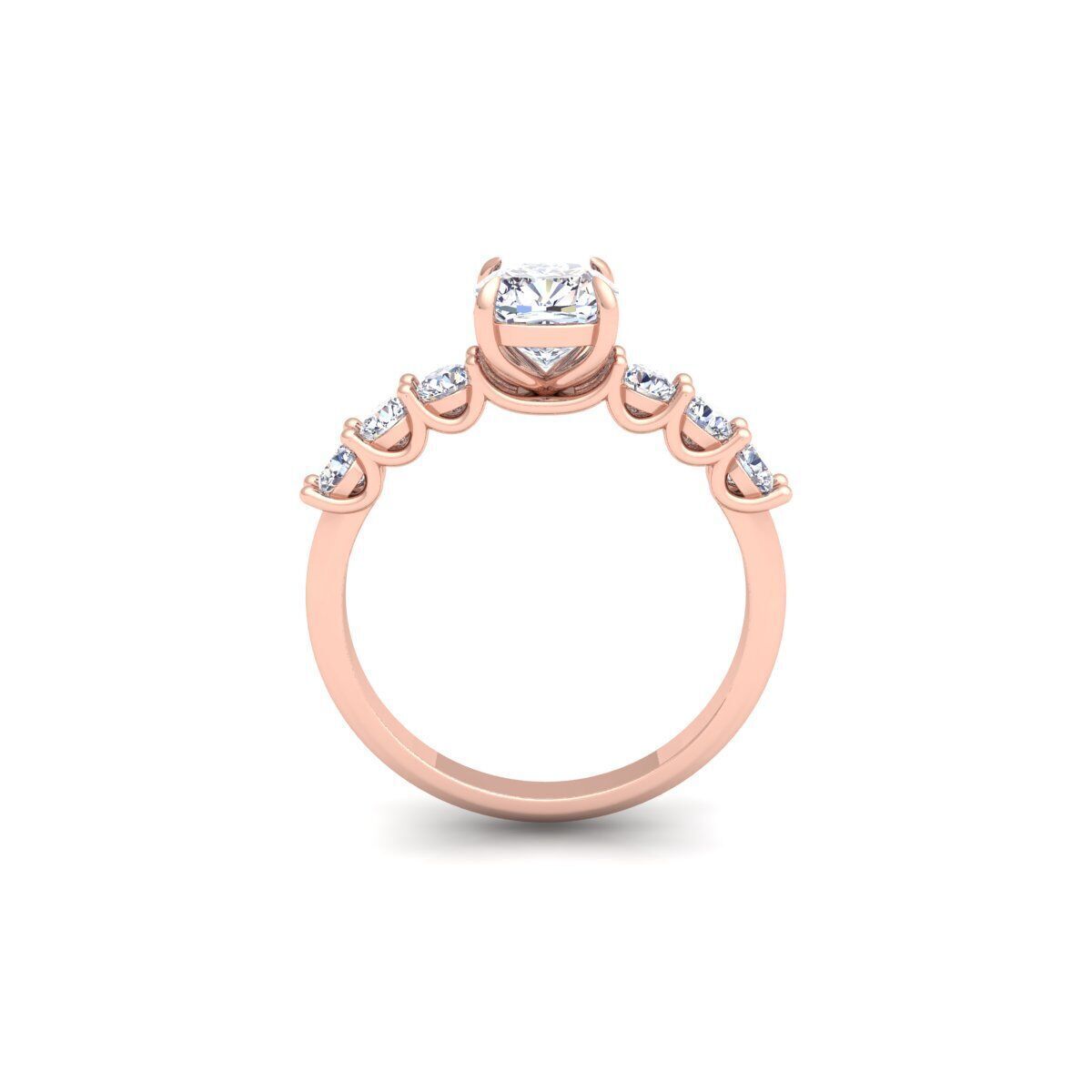 Round Engagement Diamond Ring 3d Model and Render  3D print model_4