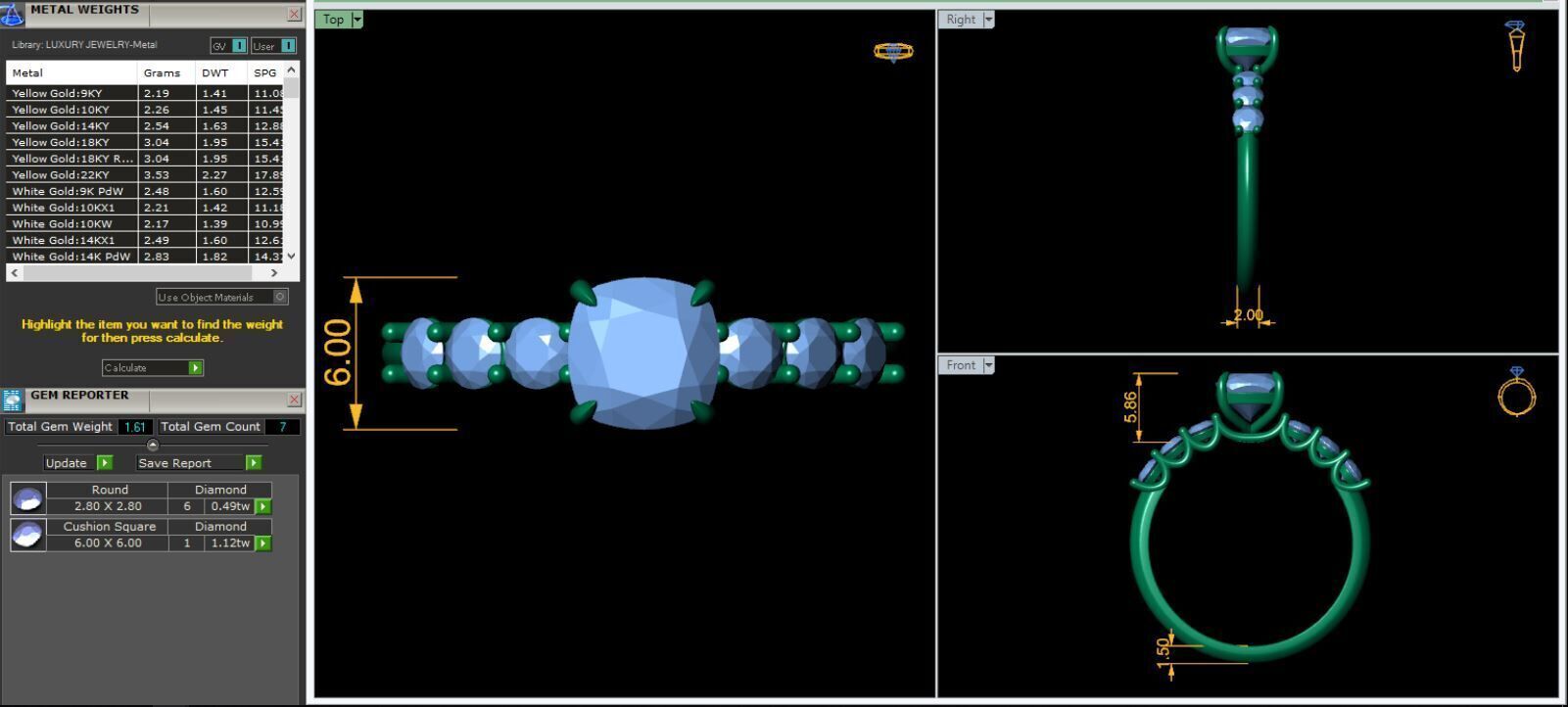 Round Engagement Diamond Ring 3d Model and Render  3D print model_12