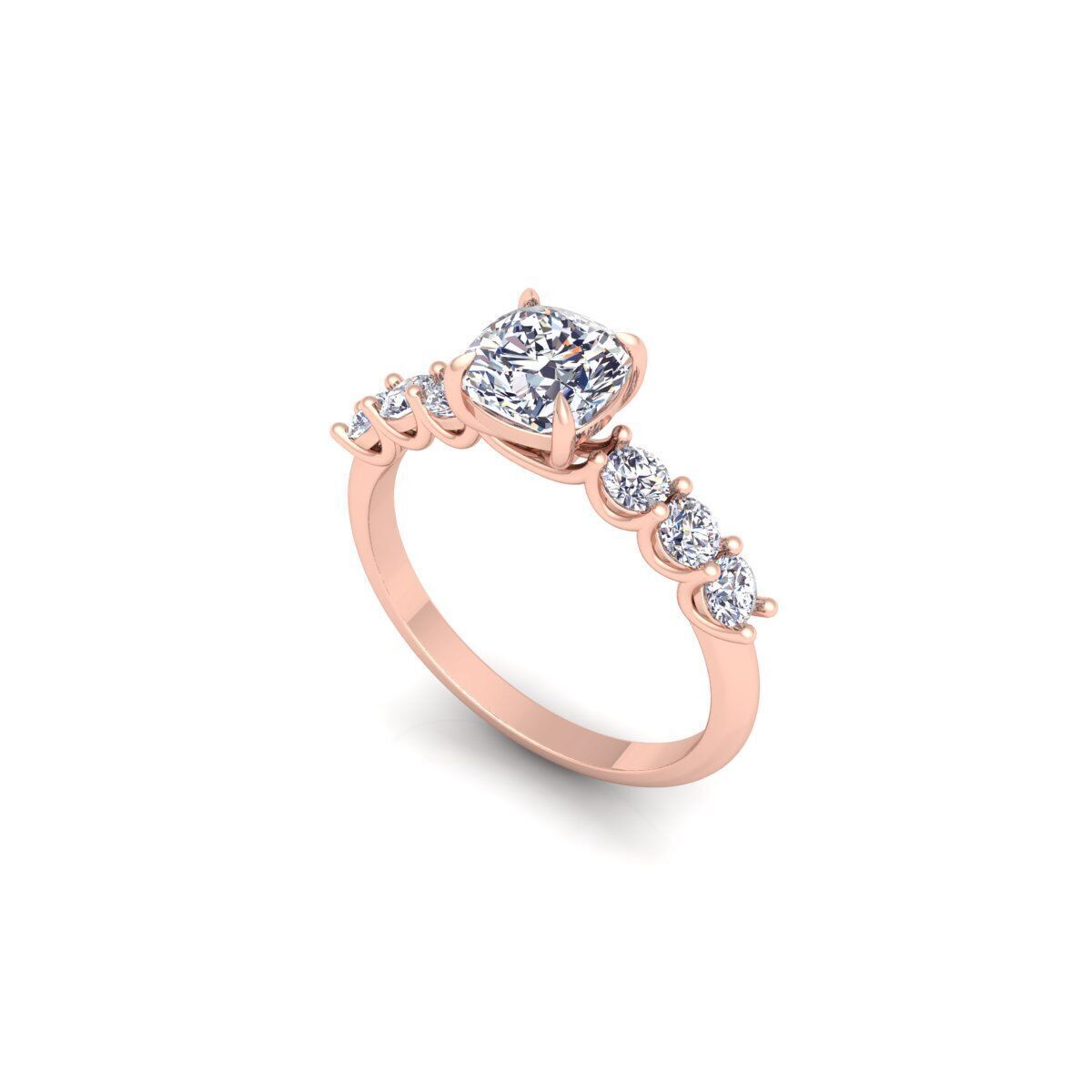 Round Engagement Diamond Ring 3d Model and Render  3D print model_10