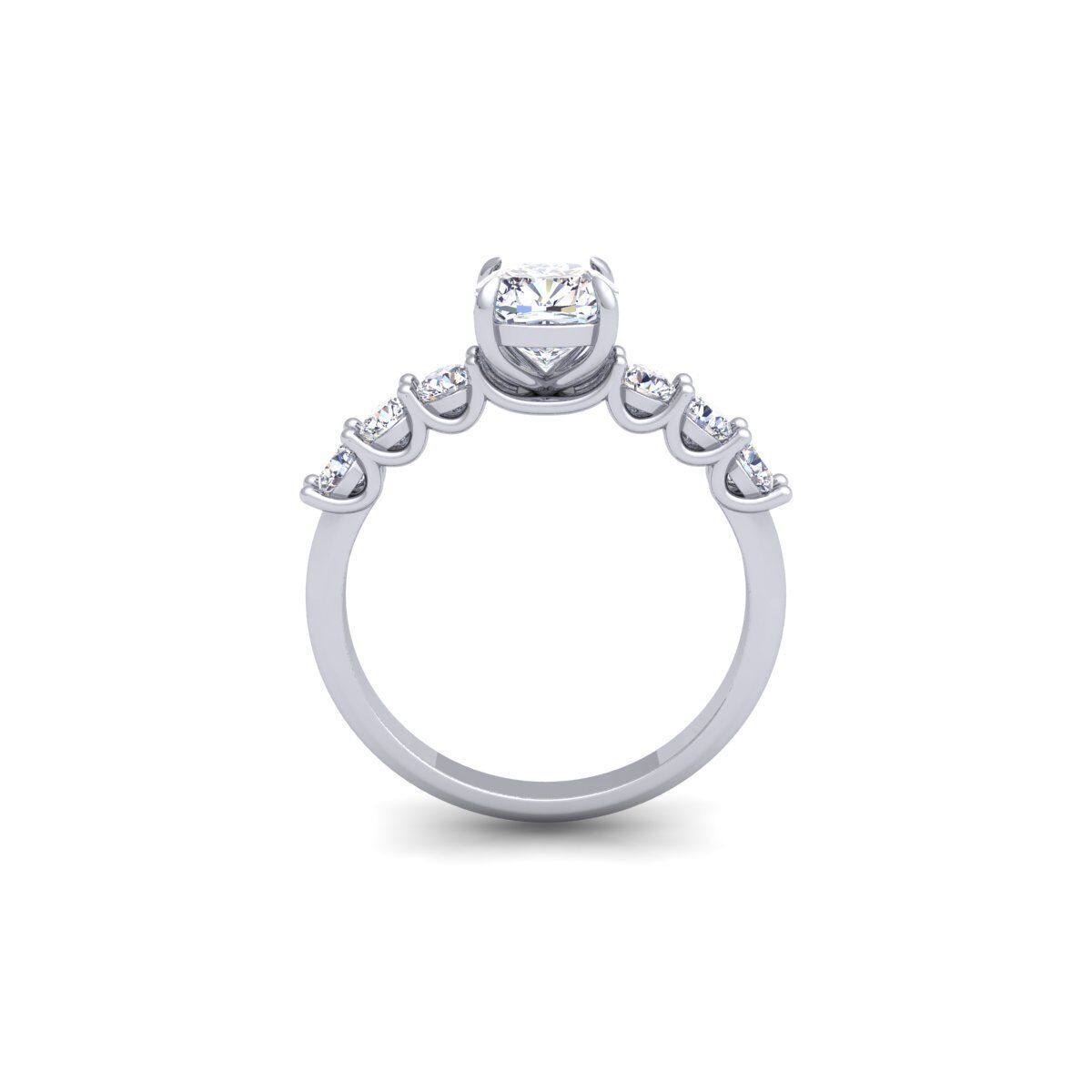 Round Engagement Diamond Ring 3d Model and Render  3D print model_5