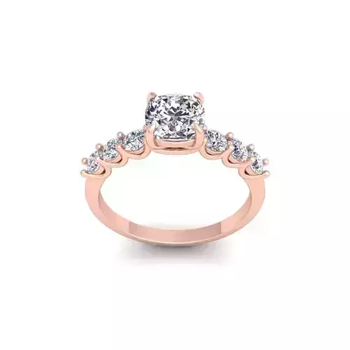 Round Engagement Diamond Ring 3d Model and Render 