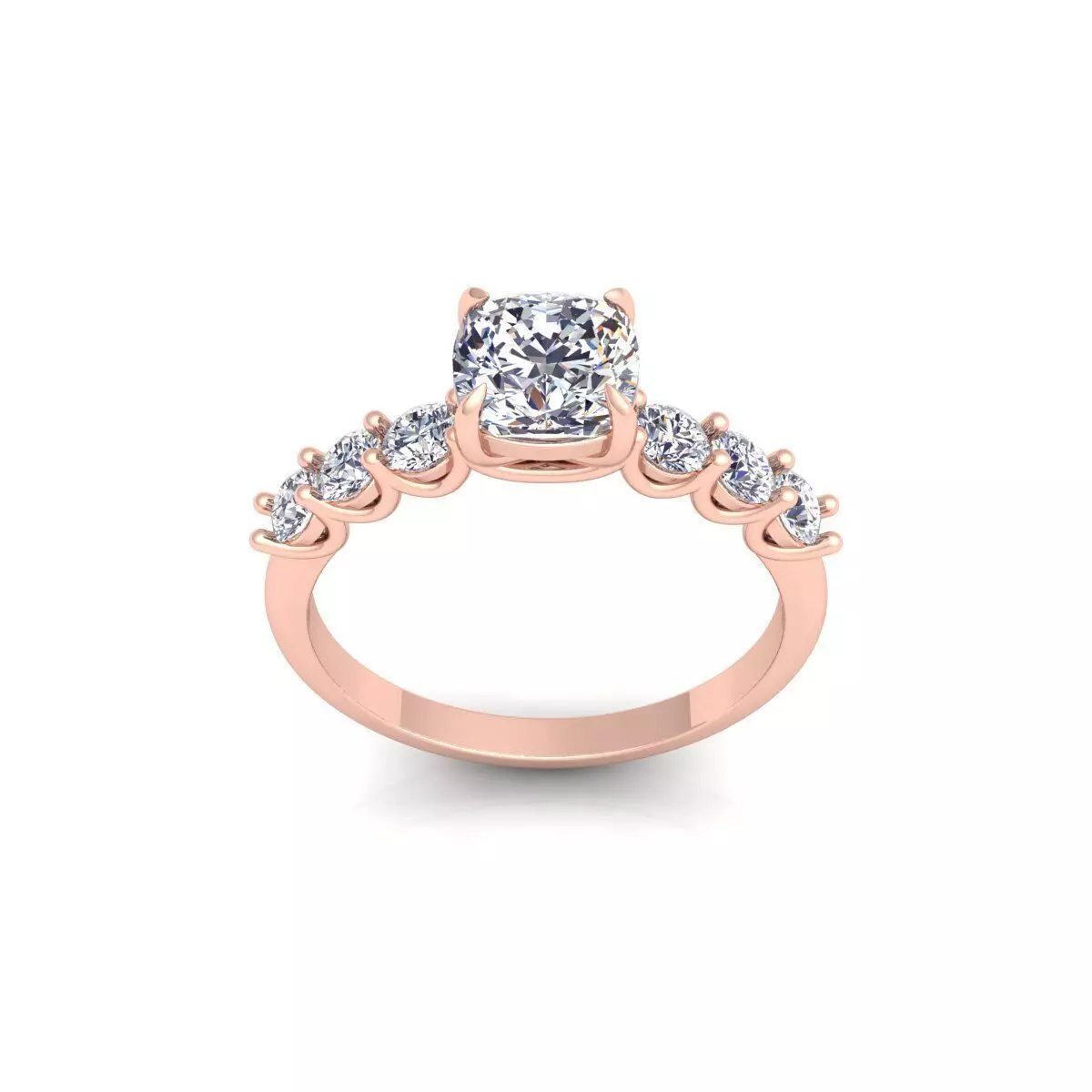 Round Engagement Diamond Ring 3d Model and Render  3D print model_0