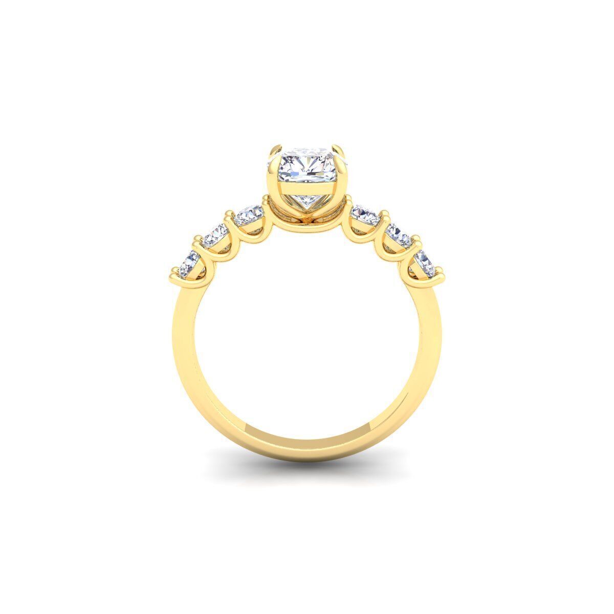 Round Engagement Diamond Ring 3d Model and Render  3D print model_3