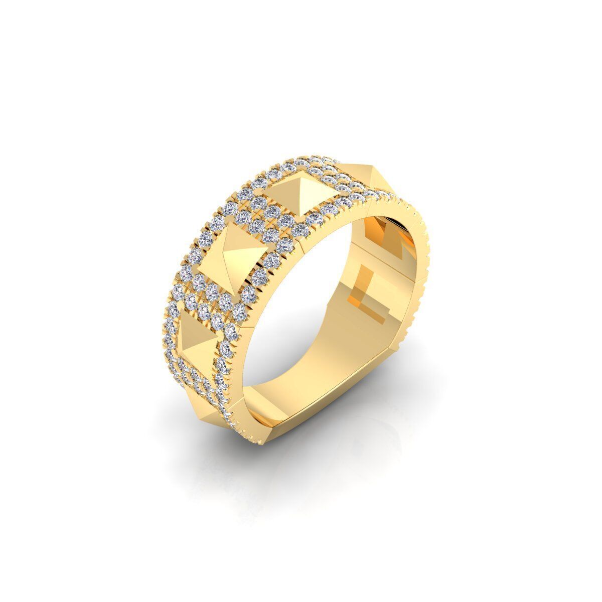Pyramid Diamond Ring 3d Model Render  3D print model_6