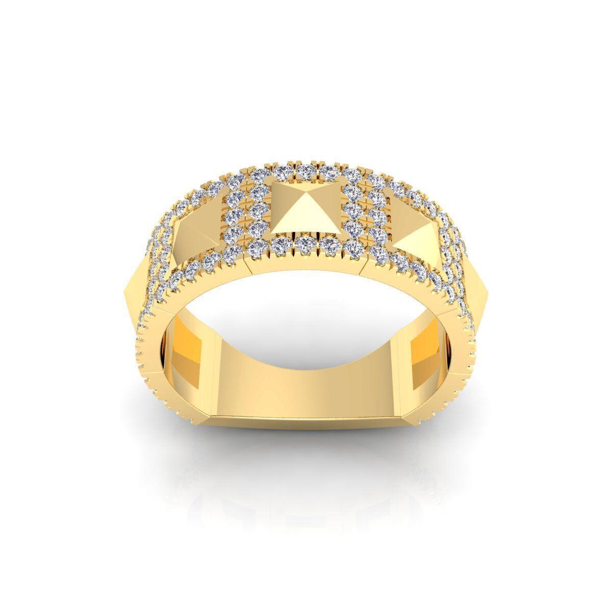 Pyramid Diamond Ring 3d Model Render  3D print model_1