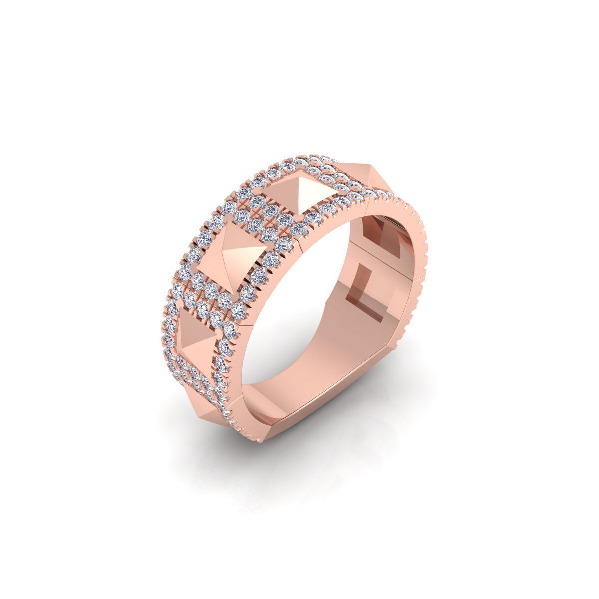 Pyramid Diamond Ring 3d Model Render  3D print model_7