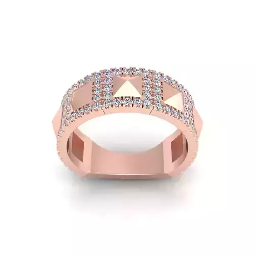 Pyramid Diamond Ring 3d Model Render 