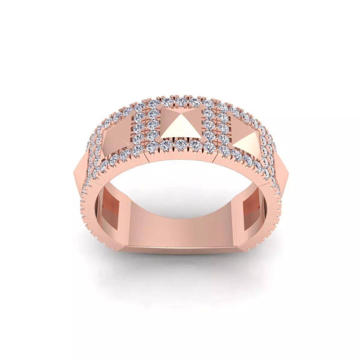 Pyramid Diamond Ring 3d Model Render  3D print model_0