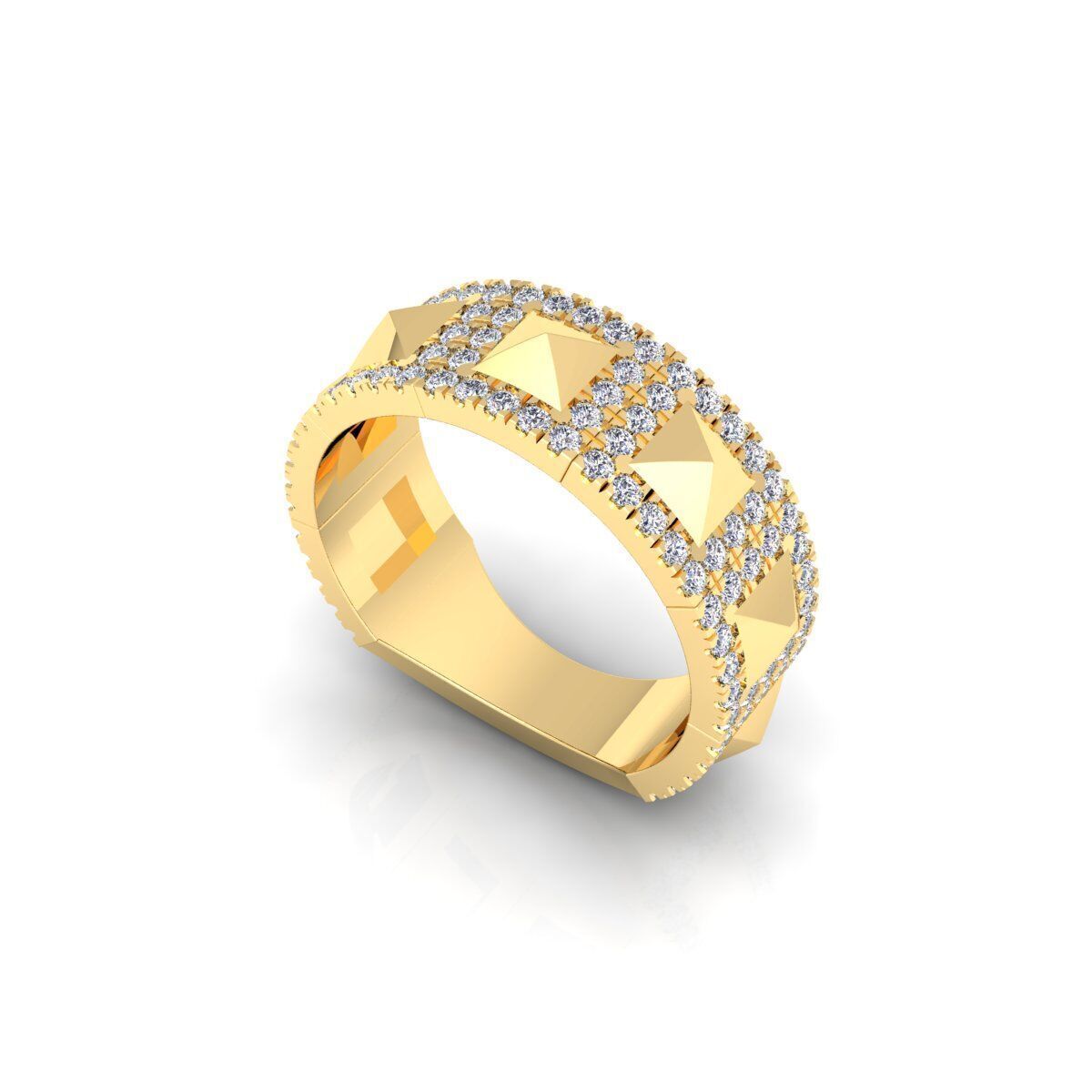 Pyramid Diamond Ring 3d Model Render  3D print model_9