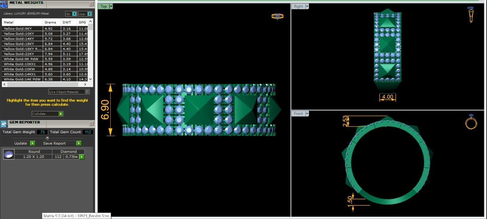 Pyramid Diamond Ring 3d Model Render  3D print model_12