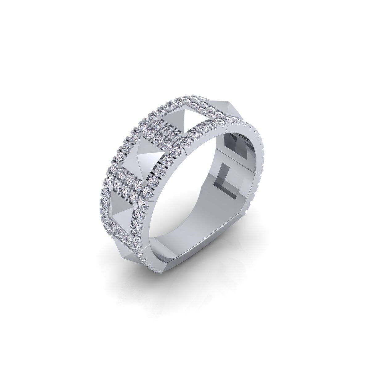 Pyramid Diamond Ring 3d Model Render  3D print model_8