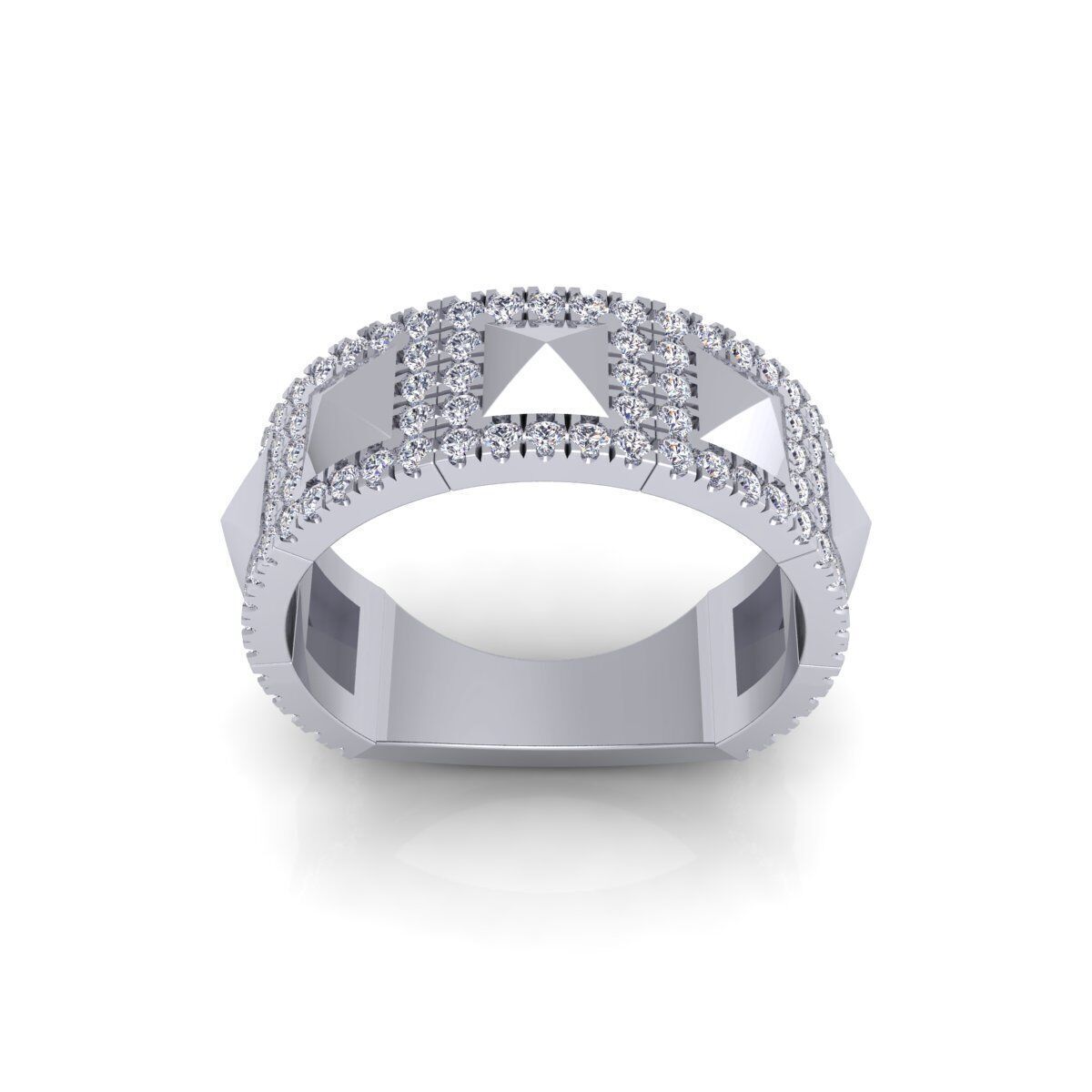 Pyramid Diamond Ring 3d Model Render  3D print model_2