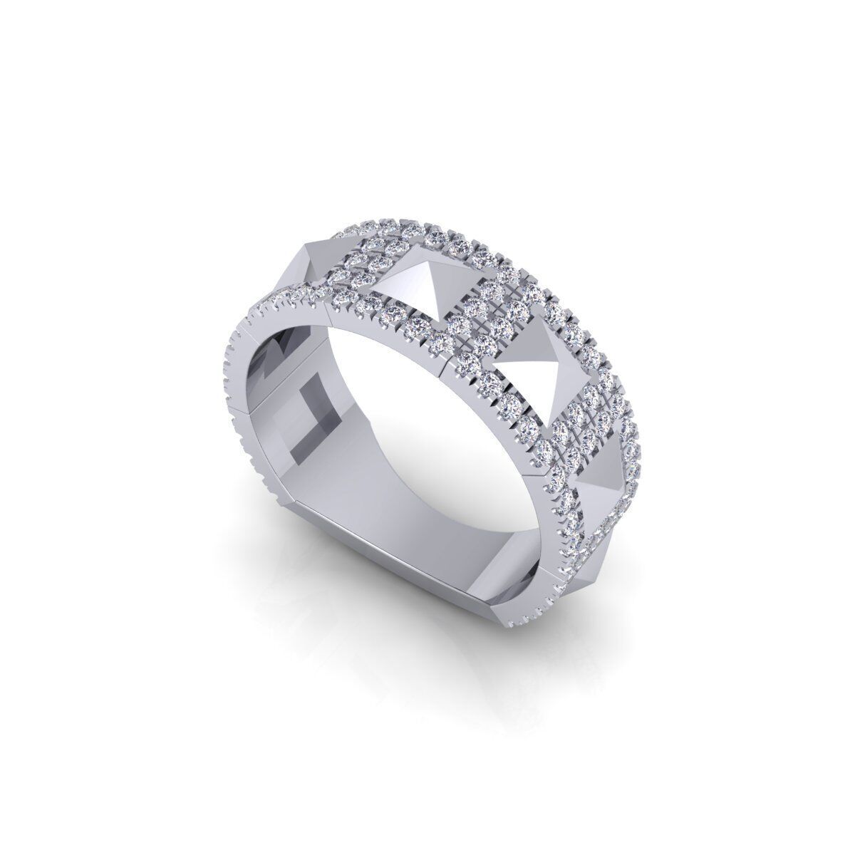 Pyramid Diamond Ring 3d Model Render  3D print model_11