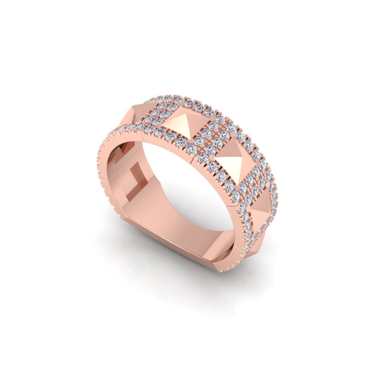 Pyramid Diamond Ring 3d Model Render  3D print model_10