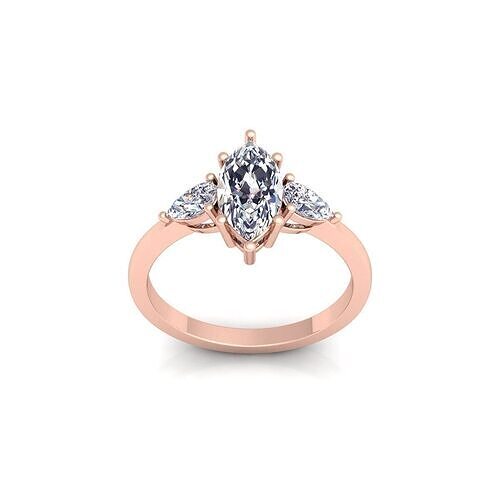 3 Stone diamond Ring 3d Model and Render  3D print model