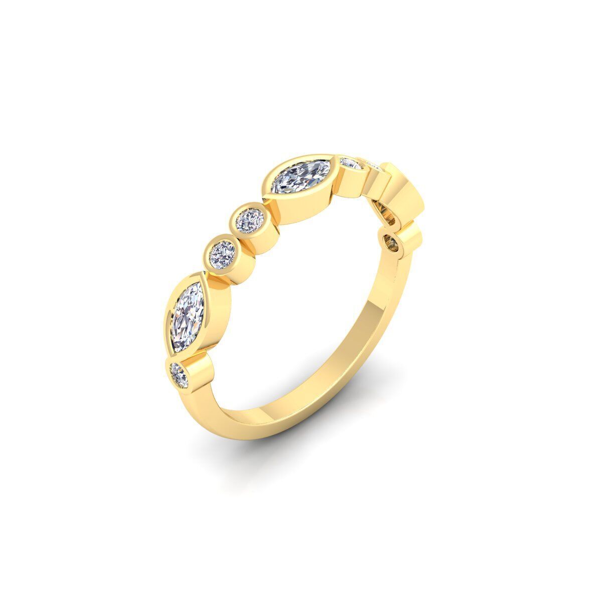 Stackable Diamond Ring 3d Model and Render   3D print model_6