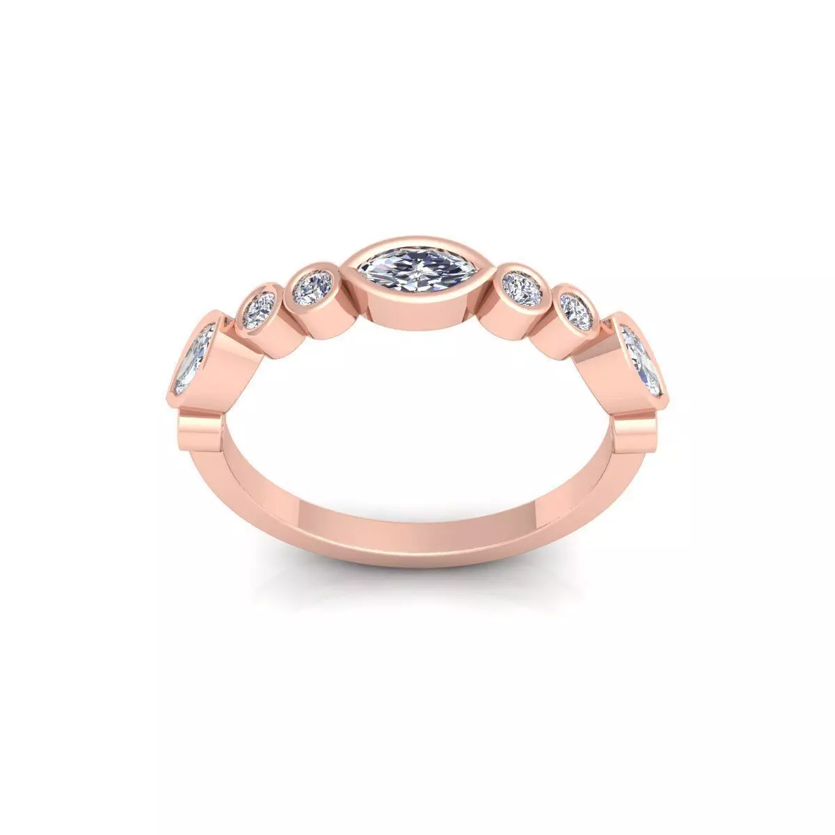 Stackable Diamond Ring 3d Model and Render   3D print model_0