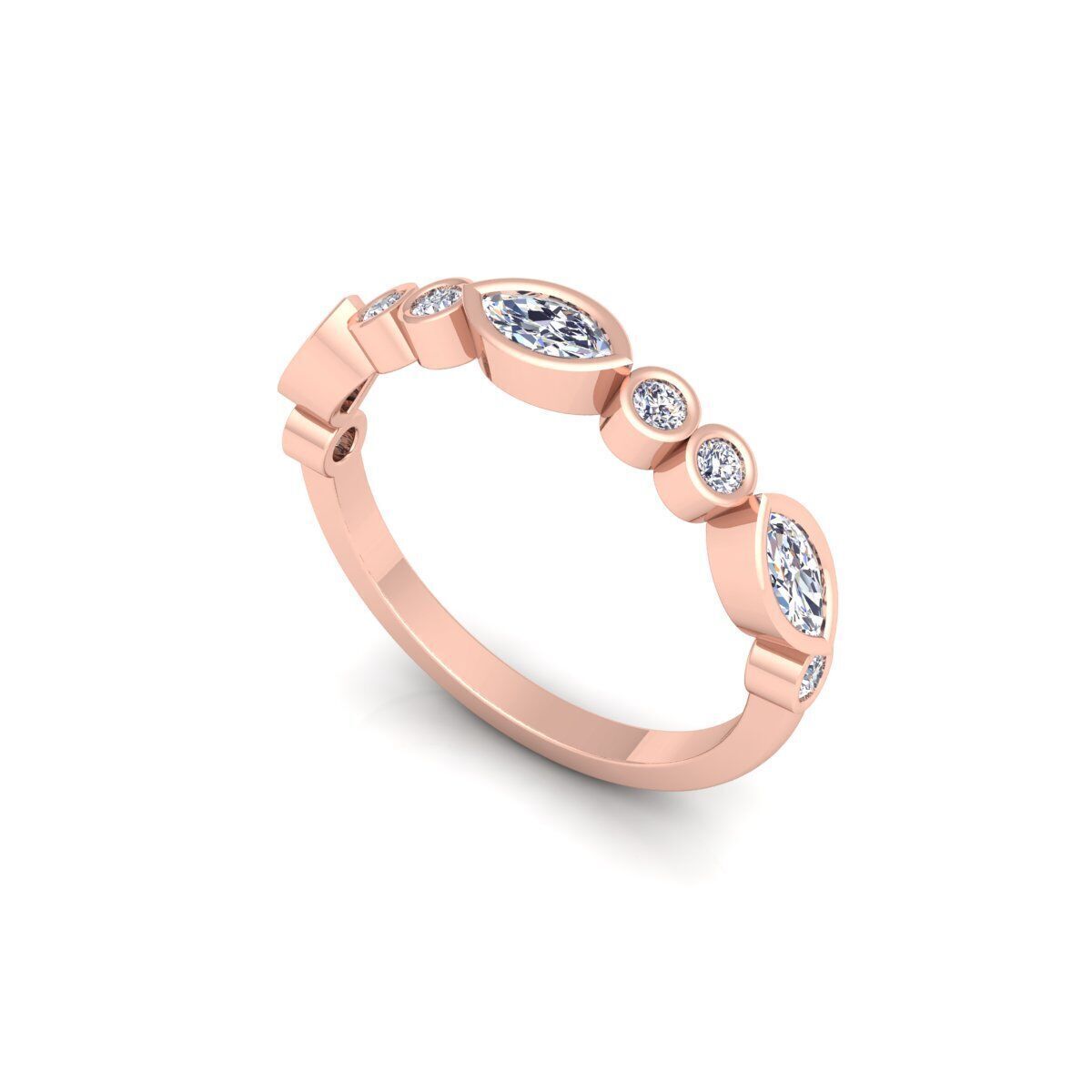 Stackable Diamond Ring 3d Model and Render   3D print model_10