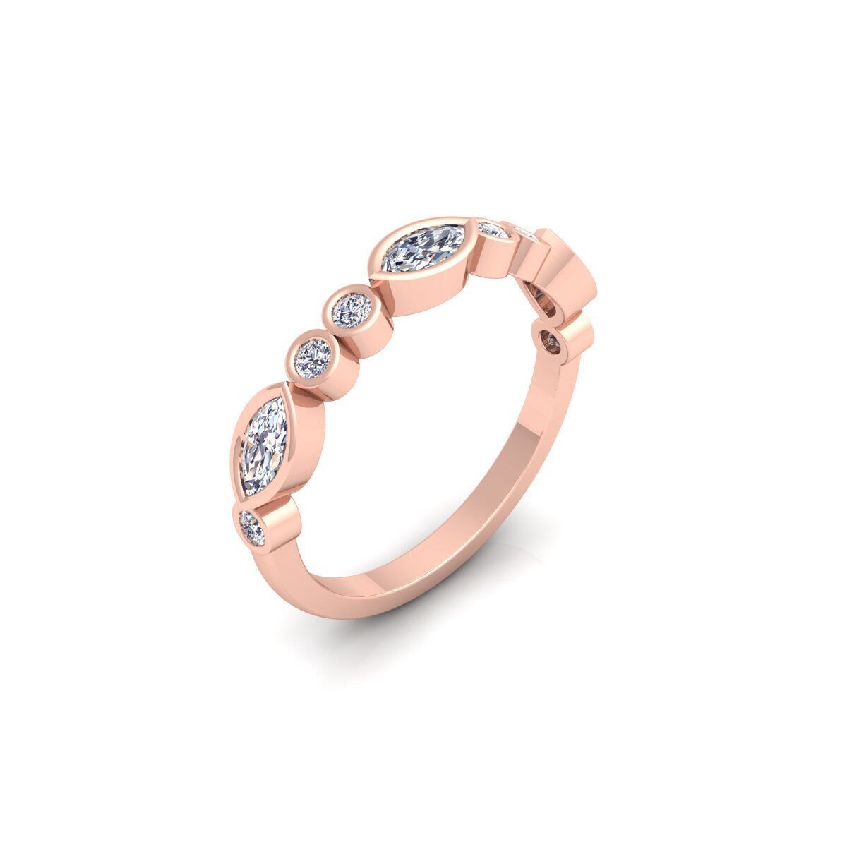 Stackable Diamond Ring 3d Model and Render   3D print model_7