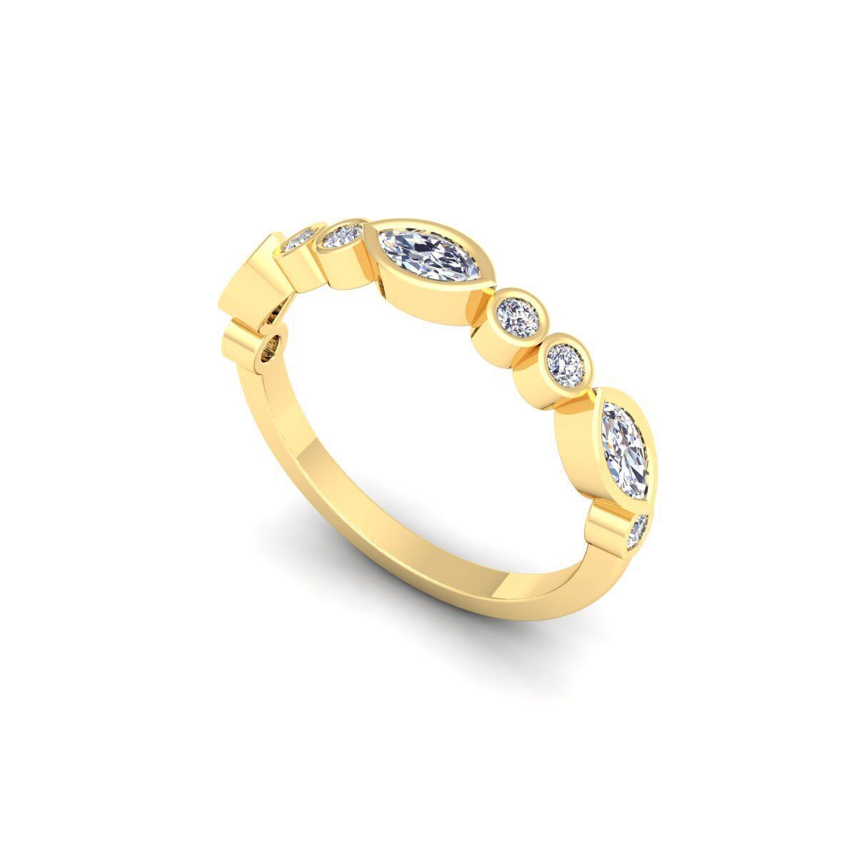 Stackable Diamond Ring 3d Model and Render   3D print model_9