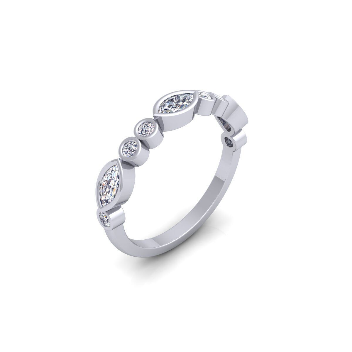 Stackable Diamond Ring 3d Model and Render   3D print model_8